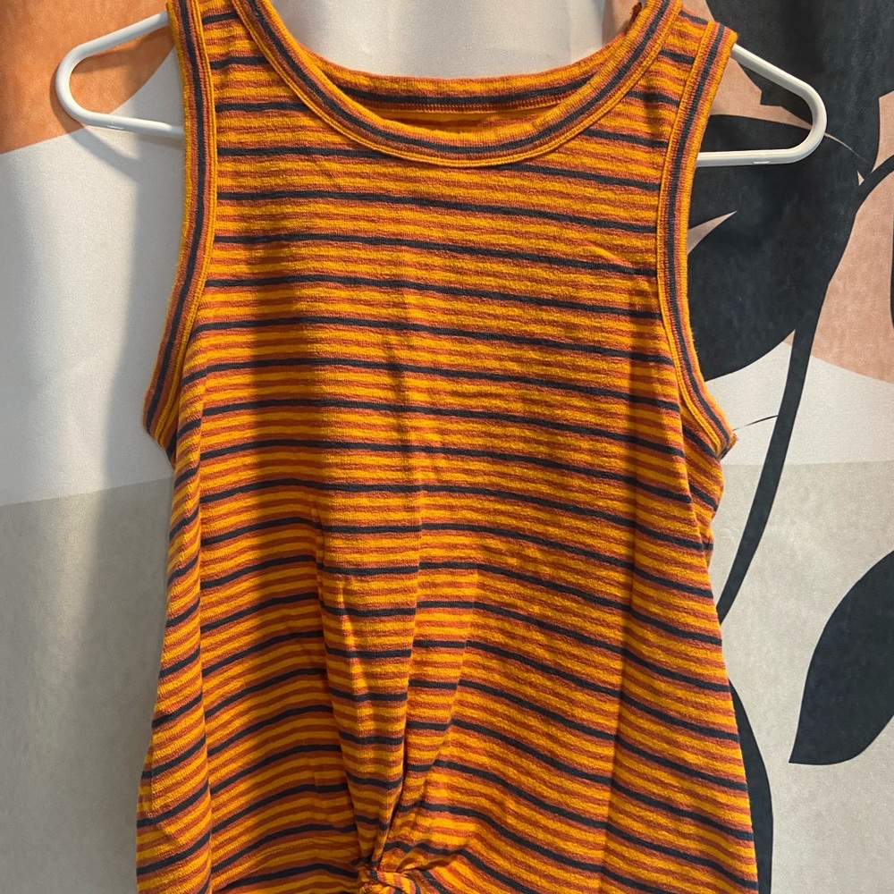 Striped Orange and Blue Women's Tank Top